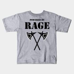 POWERED BY RAGE BARBARIAN 5E Meme RPG Class Kids T-Shirt